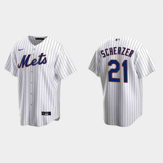 Men New York Mets #21 Max Scherzer White Cool Base Stitched Baseball jersey->new york mets->MLB Jersey