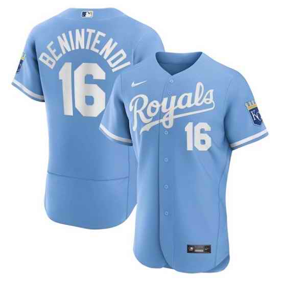 Men Kansas City Royals #16 Andrew Benintendi Light Blue Flex Base Stitched Jersey->kansas city royals->MLB Jersey