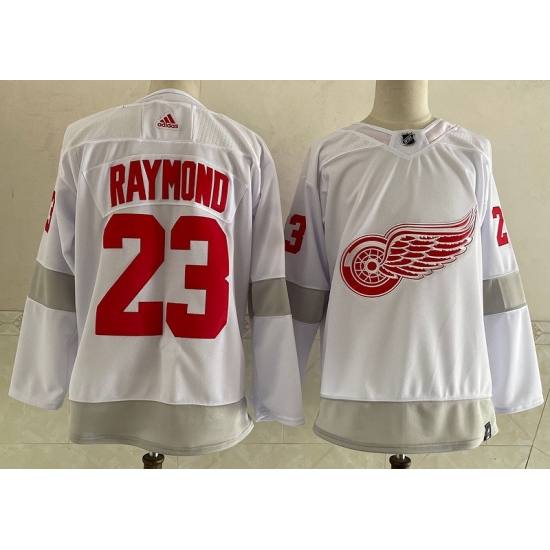 Red Wings 23 Lucas Raymond White 2020 #21 Reverse Retro Adidas Jersey->minnesota wild->NHL Jersey