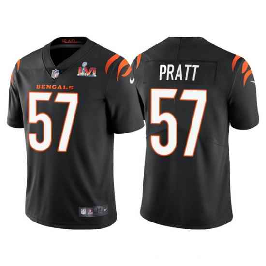 Men Cincinnati Bengals #57 Germaine Pratt 2022 Black Super Bowl LVI Vapor Limited Stitched Jersey->cincinnati bengals->NFL Jersey