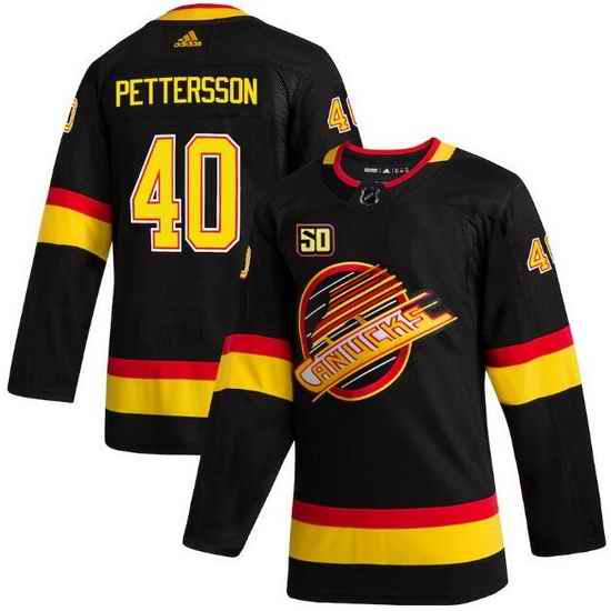 Men Vancouver Canucks #40 Elias Pettersson 50th Anniversary Black Stitched jersey->toronto maple leafs->NHL Jersey
