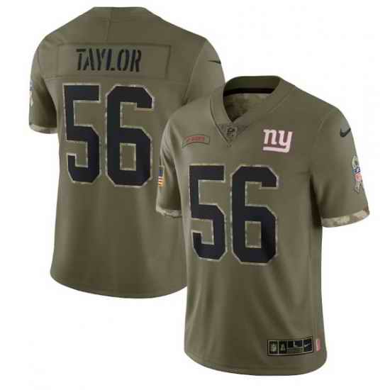 Men New York Giants #56 Lawrence Taylor Olive 2022 Salute To Service Limited Stitched Jersey->new york giants->NFL Jersey