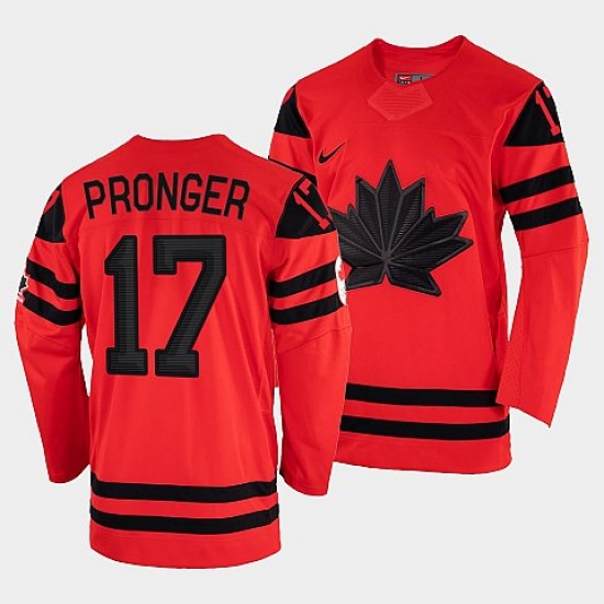 Men's Canada Hockey Chris Pronger Red 2022 Winter Olympic #17 Gold Winner Jersey->2022 canada winter olympic->NHL Jersey