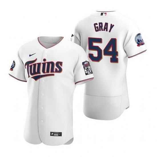 Men Minnesota Twins #54 Sonny Gray White Flex Base Stitched jersey->new york mets->MLB Jersey