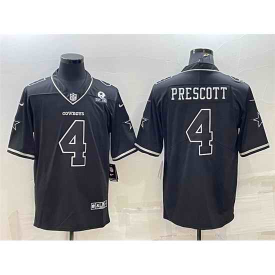 Men Dallas Cowboys #4 Dak Prescott Black With 1960 Patch Limited Stitched Football Jersey->dallas cowboys->NFL Jersey