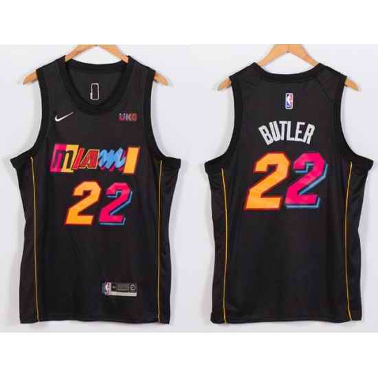 Men Nike Miami Heat #22 Jimmy Butler NBA Swingman 2021 New City Edition Jersey->milwaukee bucks->NBA Jersey