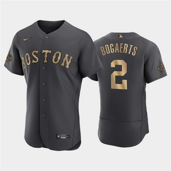 Men Boston Red Sox #2 Xander Bogaerts 2022 All Star Charcoal Flex Base Stitched Jersey->chicago cubs->MLB Jersey