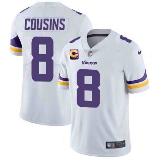 Men Minnesota Vikings 2022 #8 Kirk Cousins White With 4-Star C Patch Vapor Untouchable Limited Stitched NFL Jersey II->minnesota vikings->NFL Jersey