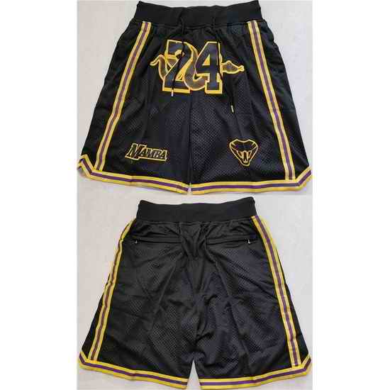 Men Los Angeles Lakers #24 Kobe Bryant Black Shorts->golden state warriors->NBA Jersey
