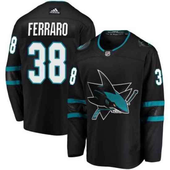 Men San Jose Sharks #38 Mario Ferraro Adidas Breakaway Black Jersey->pittsburgh penguins->NHL Jersey