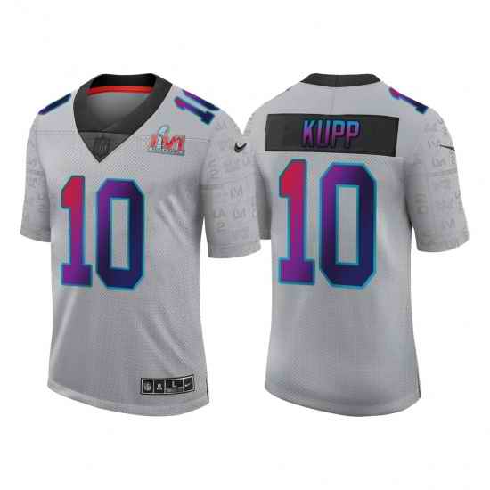 Men Los Angeles Rams #10 Cooper Kupp 2022 Grey Super Bowl LVI Limited Stitched Jersey->los angeles rams->NFL Jersey