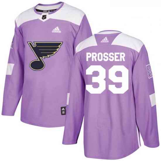 Youth Adidas St Louis Blues #39 Nate Prosser Authentic Purple Fights Cancer Practice NHL Jersey->youth nhl jersey->Youth Jersey
