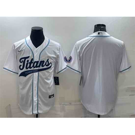 Men Tennessee Titans Blank White With Patch Cool Base Stitched Baseball Jersey->seattle seahawks->NFL Jersey