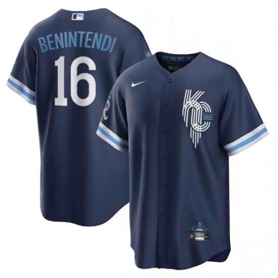 Men Kansas City Royals #16 Andrew Benintendi 2022 Navy City Connect Cool Base Stitched jersey->kansas city royals->MLB Jersey