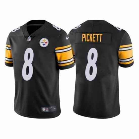 Men's Pittsburgh Steelers #8 Kenny Pickett 2022 NFL Draft Black Vapor Limited Jersey->women nfl jersey->Women Jersey