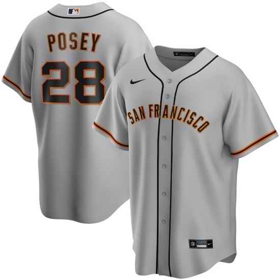 Men San Francisco Giants #28 Buster Posey Grey Cool Base Stitched Jerse->san francisco giants->MLB Jersey