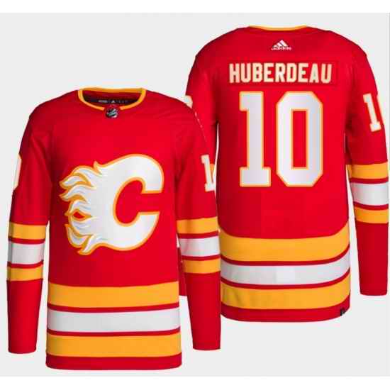 Men Calgary Flames #10 Jonathan Huberdeau Red Stitched Jersey->carolina hurricanes->NHL Jersey