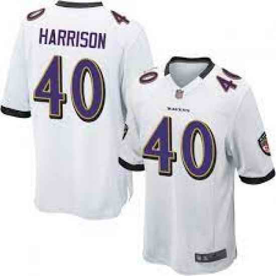 Men's Baltimore Ravens Malik Harrison #40 Nike White Vapor Limited Jersey->nike air max 90->Sneakers