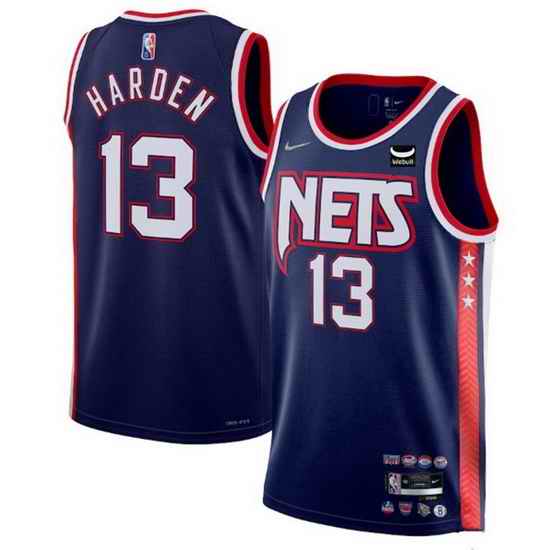 Men's Brooklyn Nets #13 James Harden 2021 #22 Navy Swingman City Edition 75th Anniversary Stitched Basketball Jersey->brooklyn nets->NBA Jersey