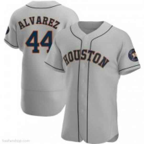 Mens Houston Astros #44 Yordan Alvarez Authentic Gray Road Jerseys->detroit tigers->MLB Jersey