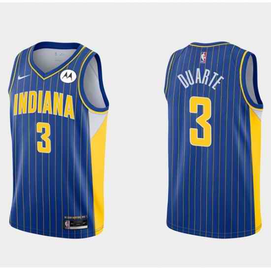 Men Indiana Pacers #3 Chris Duarte 2020 21 Blue City Edition Swingman Stitched Jersey->houston rockets->NBA Jersey