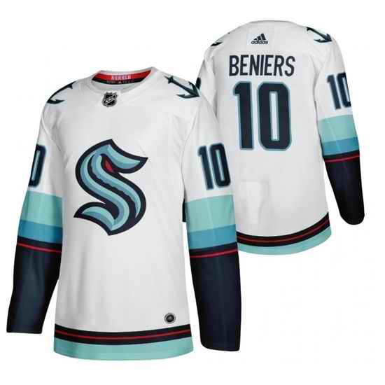 Men Seattle Kraken #10 Matty Beniers White Stitched Jersey->montreal canadiens->NHL Jersey