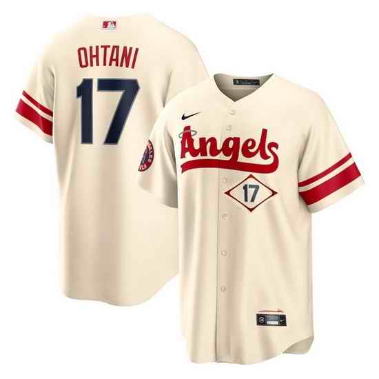 Men Los Angeles Angels #17 Shohei Ohtani 2022 Cream City Connect Cool Base Stitched Jersey->los angeles angels->MLB Jersey