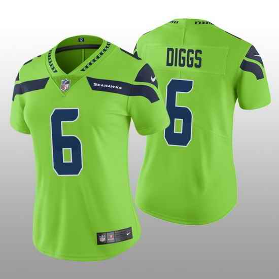 Women Seattle Seahawks Quandre Diggs #6 White Vapor Limited Fooball Jersey->women nfl jersey->Women Jersey