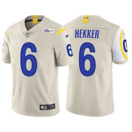 Men Los Angeles Rams #6 Johnny Hekker Vapor Limited Bone Jersey->los angeles rams->NFL Jersey