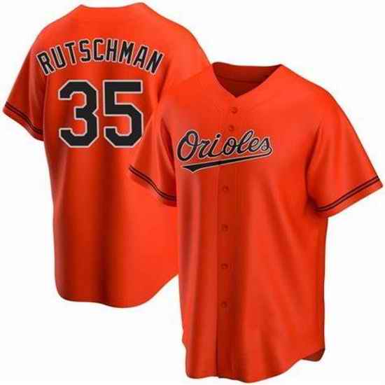Men Baltimore Oriole #35 Adley Rutschman Orange Cool Base Stitched Baseball jersey->baltimore orioles->MLB Jersey