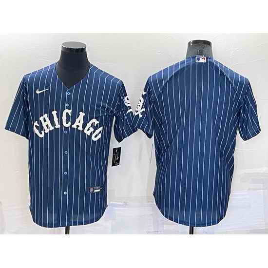 Men Chicago White Sox Blank Navy Cool Base Stitched Jersey->los angeles angels->MLB Jersey