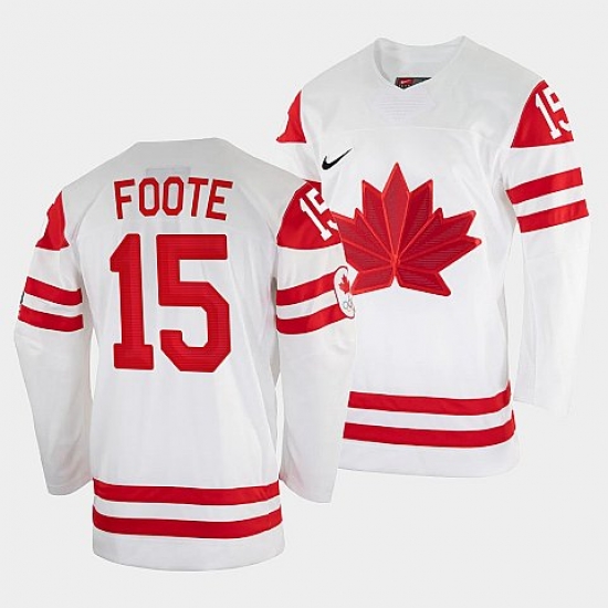 Men's Adam Foote Canada Hockey White 2022 Winter Olympic #15 Salt Lake City Jersey->2022 canada winter olympic->NHL Jersey