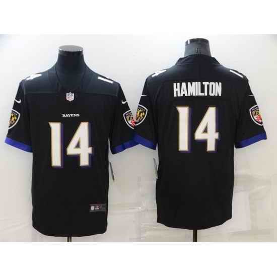 Men Baltimore Ravens #14 Kyle Hamilton Black Vapor Untouchable Limited Stitched jersey->baltimore ravens->NFL Jersey