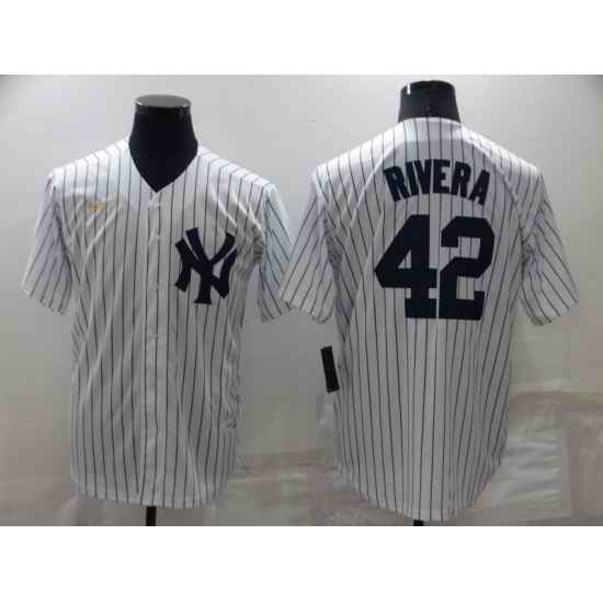 Men New York Yankees #42 Mariano Rivera White Cool Base Stitched Baseball Jerse->los angeles dodgers->MLB Jersey