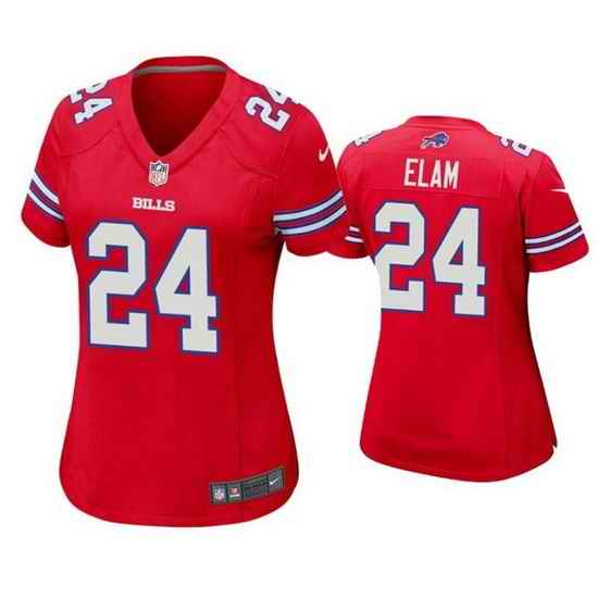 Women Buffalo Bills #24 Kaiir Elam Red Stitched Football Jerse->women nfl jersey->Women Jersey