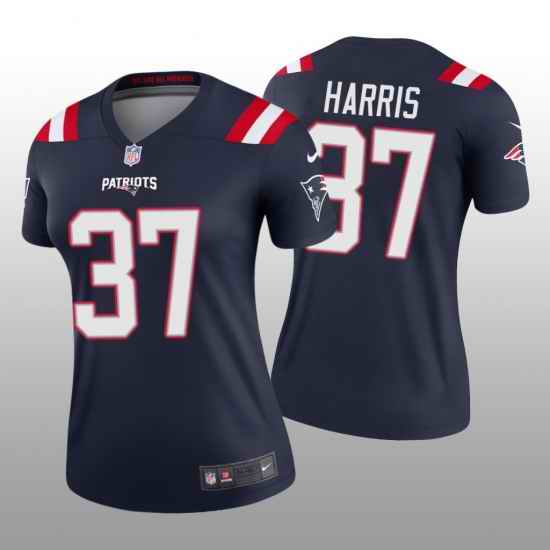 Women New England Patriots Damien Harris #37 Rush Stitched Jersey->women nfl jersey->Women Jersey