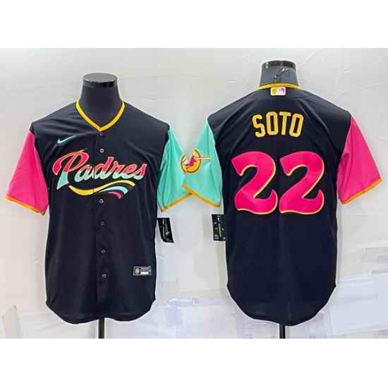 Men San Diego Padres #22 Juan Soto 2022 Black City Connect Cool Base Stitched Jersey->los angeles dodgers->MLB Jersey