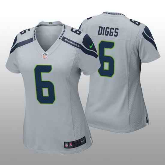 Women Seattle Seahawks Quandre Diggs #6 Grey Vapor Limited NFL Jersey->women nfl jersey->Women Jersey