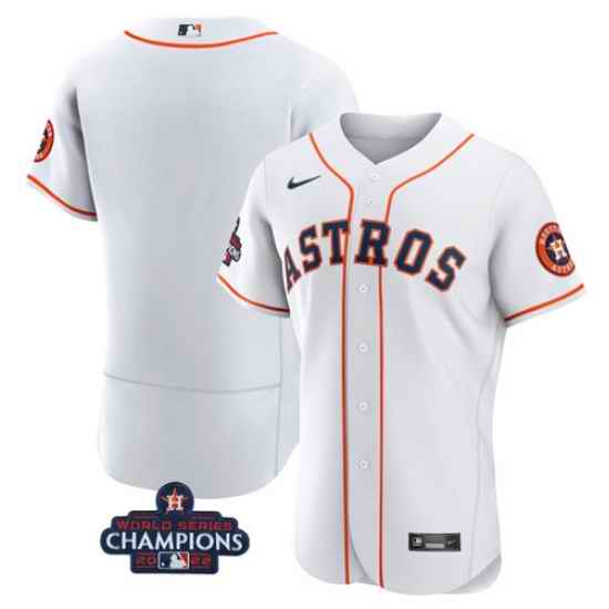 Men's Houston Astros Blank White 2022 World Series Champions Flex Base Stitched Baseball Jersey->houston astros->MLB Jersey