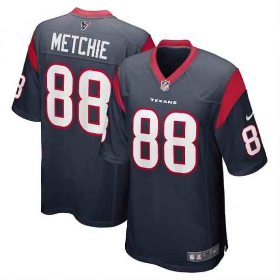 Men Houston Texans #88 John Metchie Navy Stitched Game Jersey->detroit lions->NFL Jersey