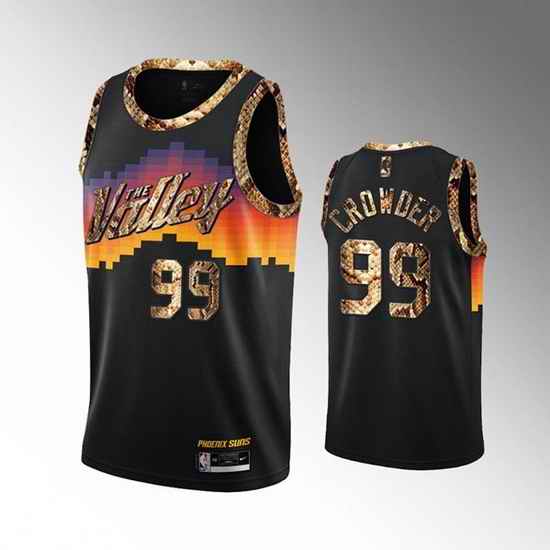 Men Phoenix Suns #99 Jae Crowder 2021 Balck Exclusive Edition Python Skin Stitched Basketball Jersey->phoenix suns->NBA Jersey