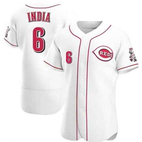 Men Cincinnati Reds #6 Jonathan India White Flex Base Stitched Jersey->boston red sox->MLB Jersey