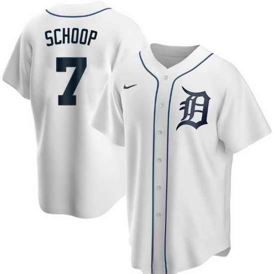 Men Detroit Tigers #7 Jonathan Schoop White Cool Base Stitched jersey->detroit tigers->MLB Jersey
