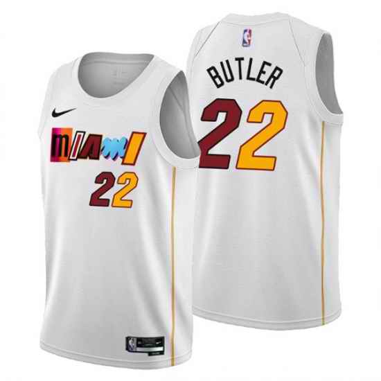 Men's Miami Heat #22 Jimmy Butler 2022-23 White City Edition Stitched Jersey->miami heat->NBA Jersey
