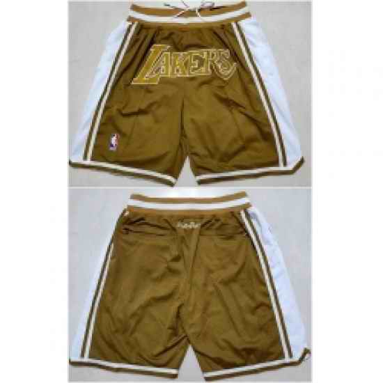 Men Los Angeles Lakers Tawny Shorts Run Small->nba shorts->NBA Jersey