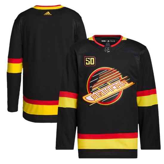 Men Vancouver Canucks Blank 50th Anniversary Black Stitched jersey->vegas golden knights->NHL Jersey