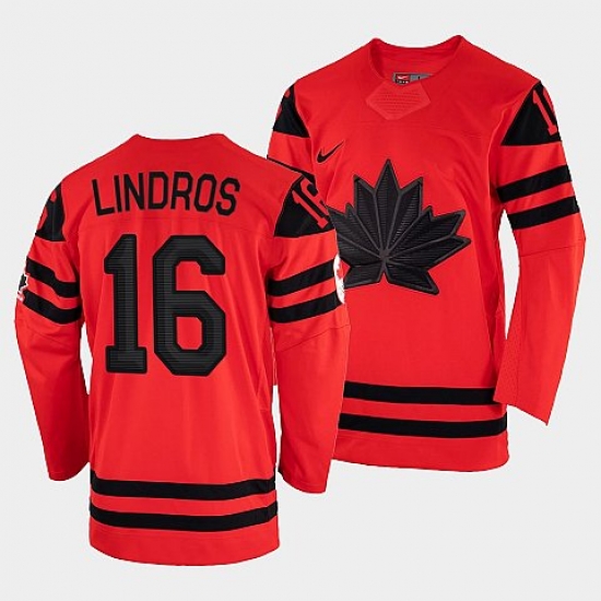 Men's Canada Hockey Eric Lindros Red 2022 Winter Olympic #16 Gold Winner Jersey->2022 canada winter olympic->NHL Jersey