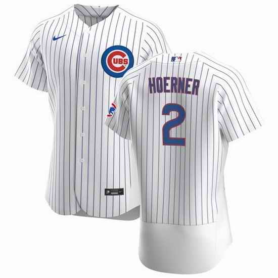 Men Chicago Cubs #2 Nico Hoerner White Flex Base Stitched jersey->chicago cubs->MLB Jersey