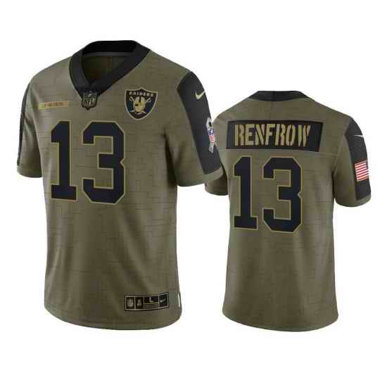 Men Las Vegas Raiders Hunter Renfrow 2021-22 Salute To Service Olive Football Stitched Jersey->pittsburgh steelers->NFL Jersey