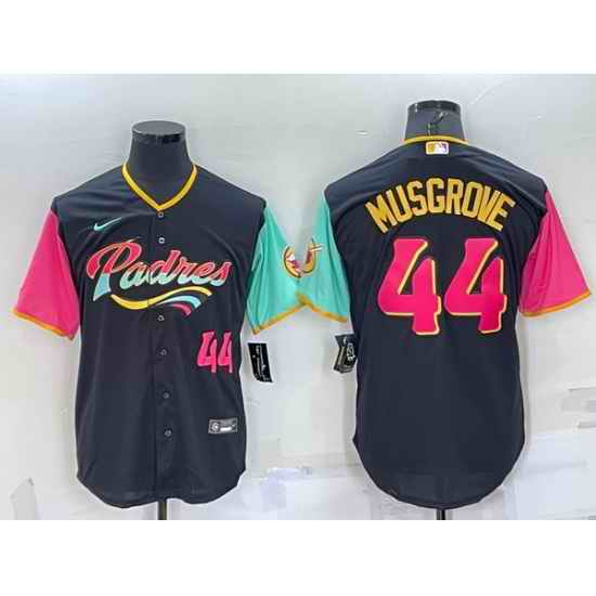 Men San Diego Padres #44 Joe Musgrove 2022 Black City Connect Cool Base Stitched Jersey->->Custom Jersey
